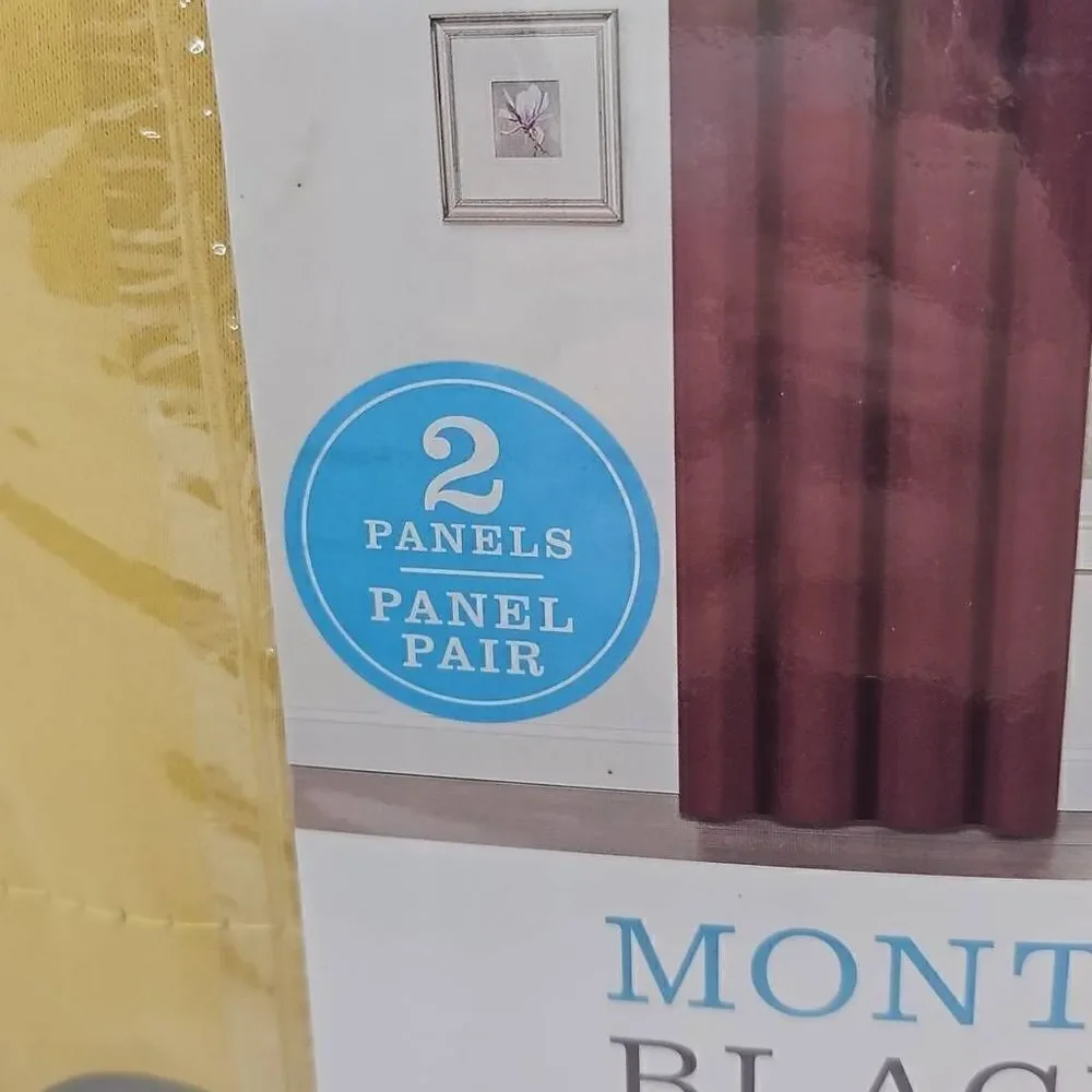 Yellow Curtains 104W x 45L Long Grommet Top 2 Panel